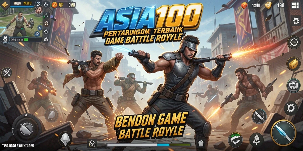Tampilan menarik dari gameplay Battle Royale ASIA100 yang mendebarkan.