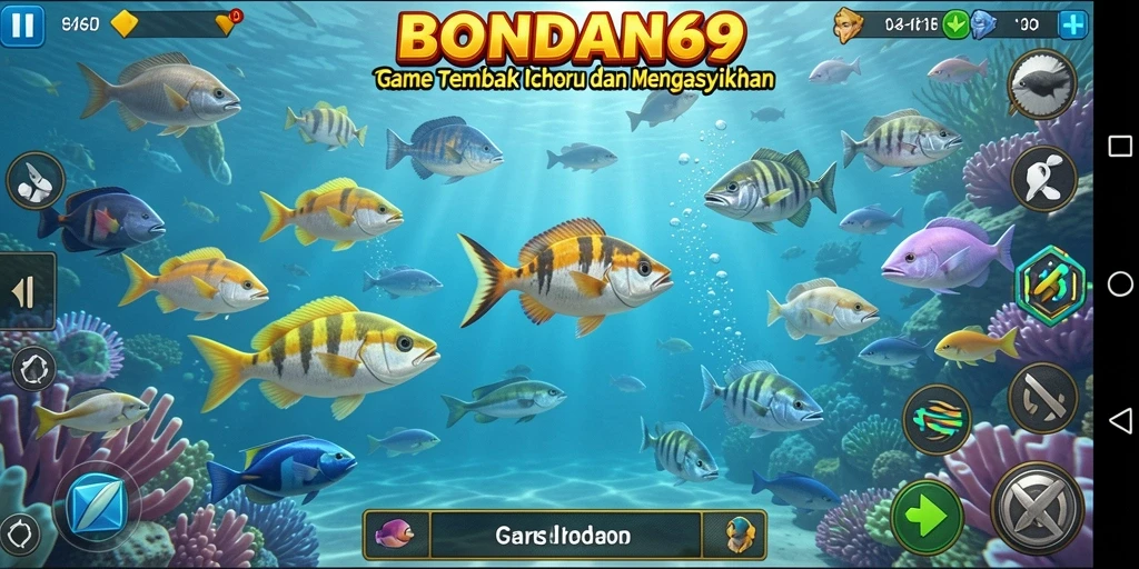Tangkapan layar BONDAN69 menampilkan aksi seru menembak ikan.