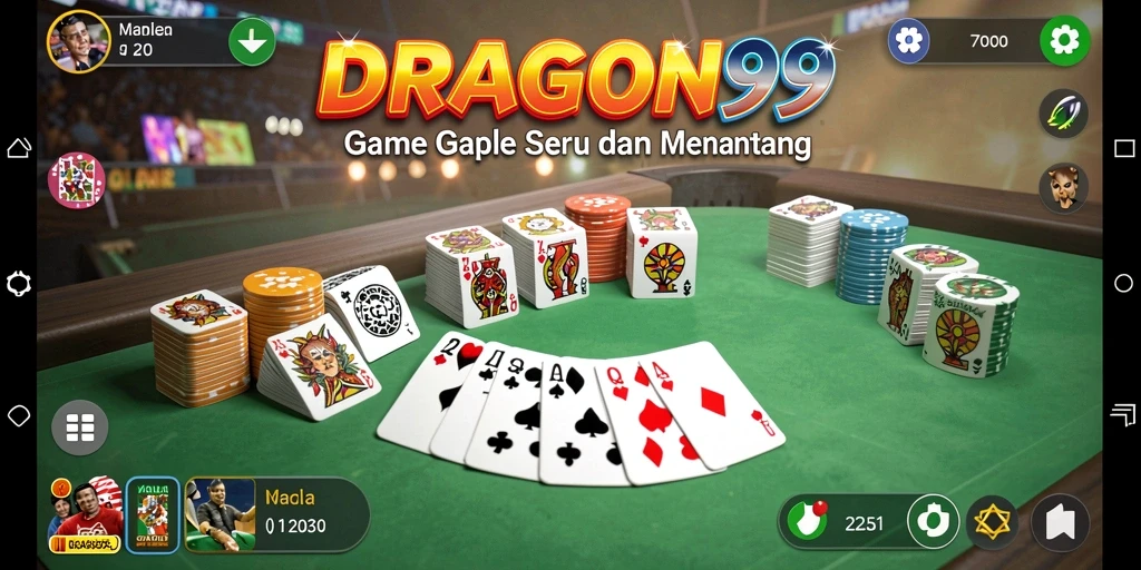 Tampilan permainan Gaple yang menarik dan interaktif di DRAGON99.
