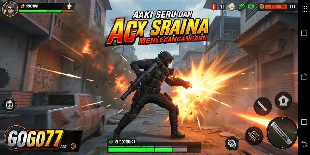 Tampilan gameplay menegangkan dari GOGO77 dengan aksi seru.