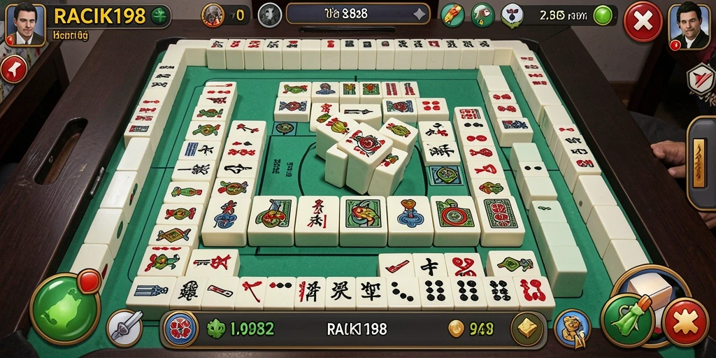 Screenshot gameplay Mahjong di RACIK198 yang menampilkan ubin yang cerah dan tantangan menarik.