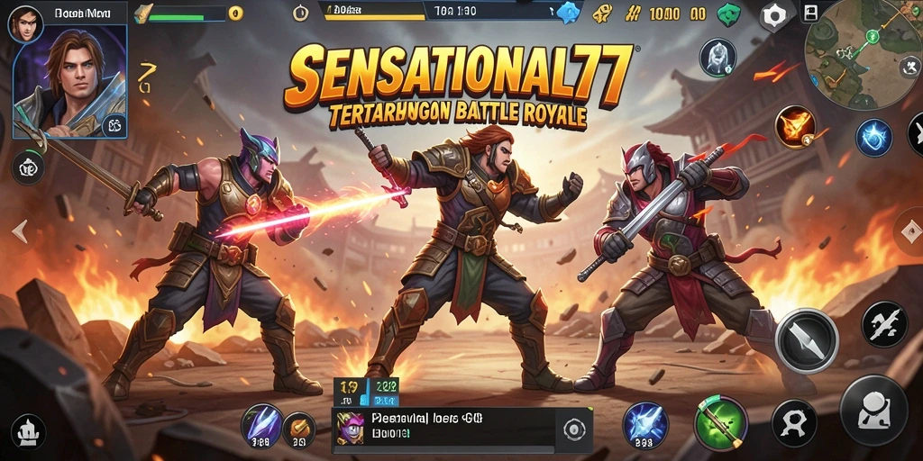 Screenshot gameplay SENSATIONAL77 menunjukkan aksi seru dalam Battle Royale.